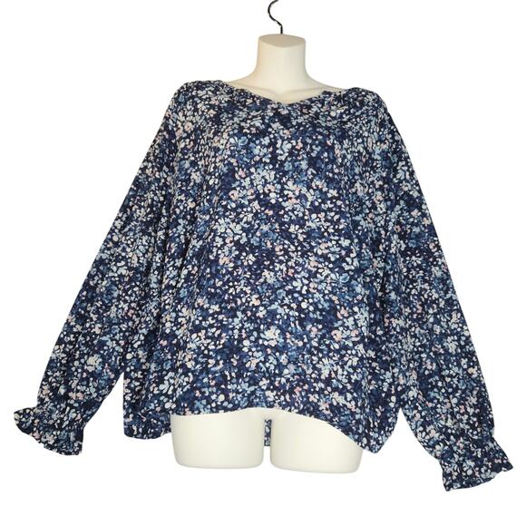 Jessica Simpson Womens Large Top Ditsy Floral Lightweight Flowy Cottagecore - Picture 5 of 11